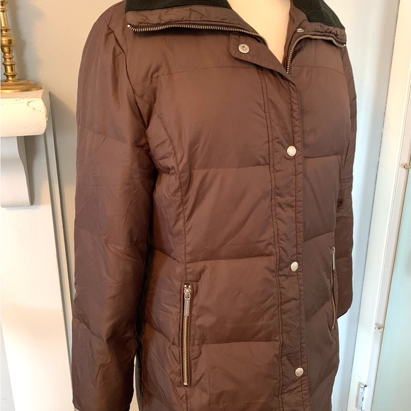 Michael Kors Down coat overcoat Quilted Brown oversized Women’s Warm winter M - Picture 4 of 14